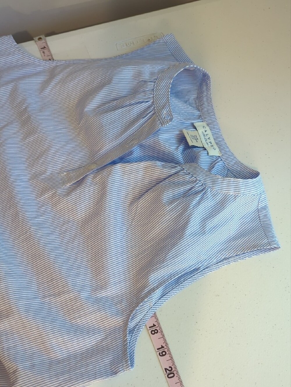 Calypso St. Barth Light Blue Sleeveless Eyelet Tiered Mini Dress Blue size M - Picture 9 of 10